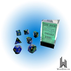 Gemini - Polyhedral 7-Die Set - Blue-Green / Gold